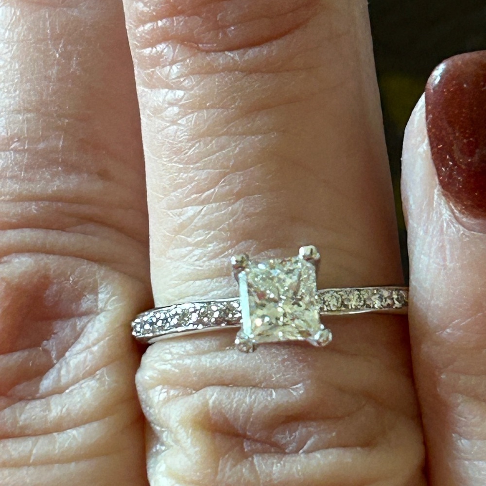 Engagement set in platinum. The Centerstone is .71cts with GIA certificate